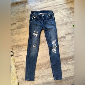 halle mid rise super skinny true religion size 24